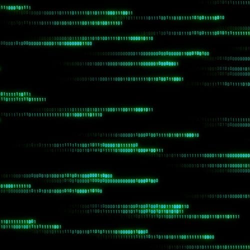 Green programming code against a black background