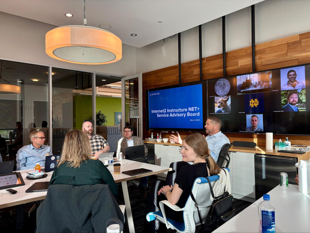 Professionals meeting at a netplus instructure event